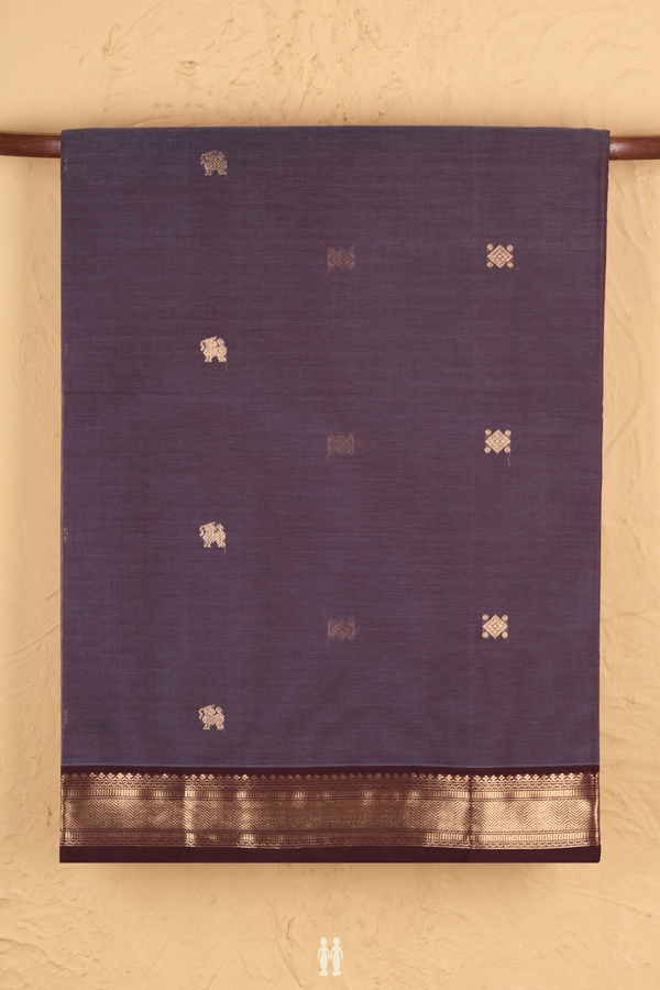 Coimbatore Cotton Saree In Dual Tone With Zari Buttas