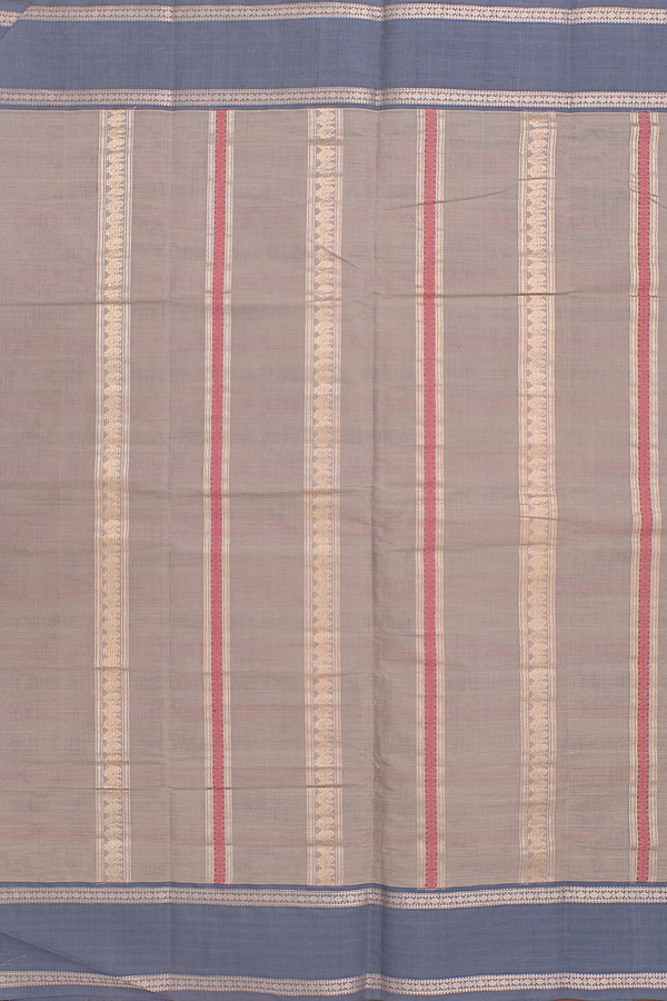 Coimbatore Cotton Saree In Dusty Brown With Checks Design