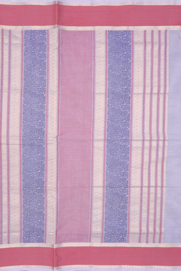 Coimbatore Cotton Saree In Dusty Grape With Stripes Design