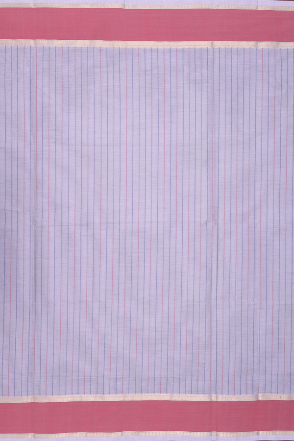 Coimbatore Cotton Saree In Dusty Grape With Stripes Design