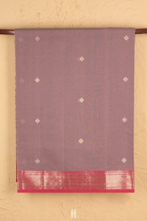 Coimbatore Cotton Saree In Dusty Rose With Diamond Buttas