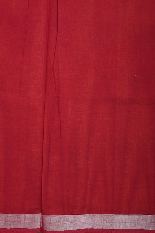 Coimbatore Cotton Saree In Ginger Orange With Zari Motifs