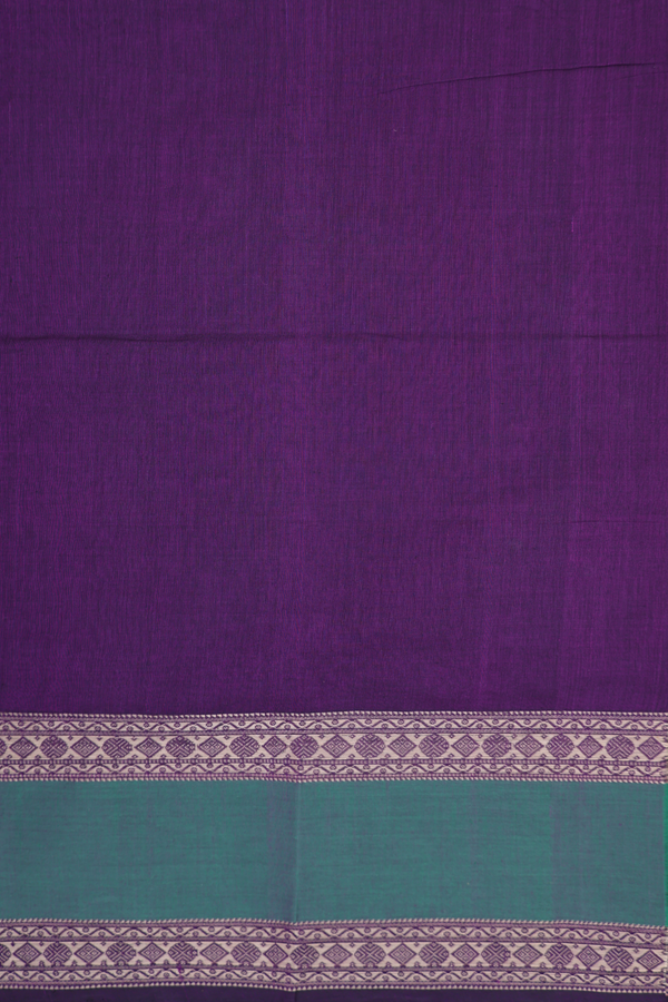 Coimbatore Cotton Saree In Grape Purple With Checks Design