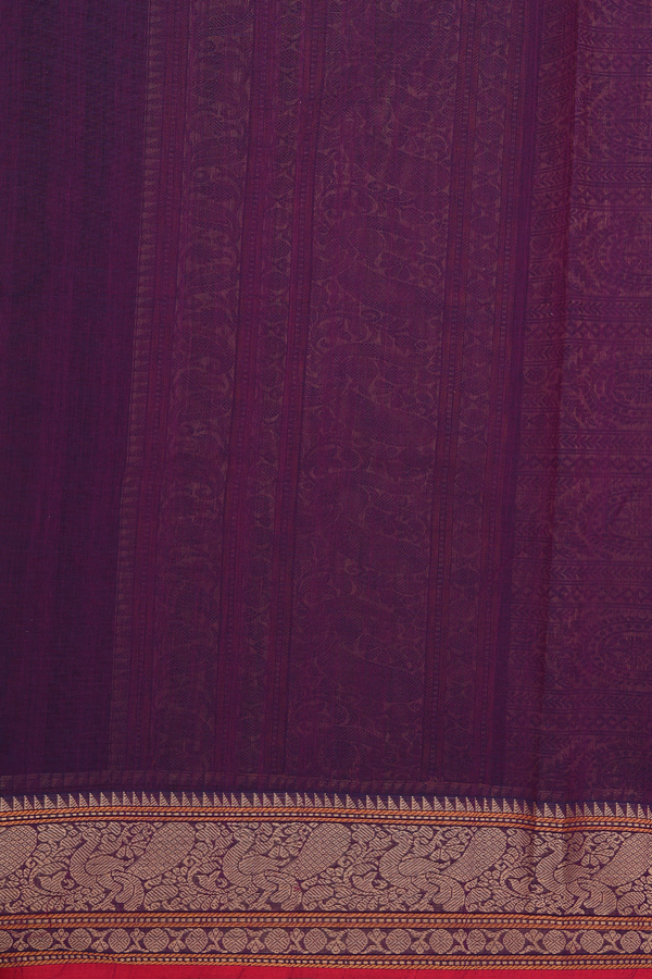 Coimbatore Cotton Saree In Grape Purple With Checks Design
