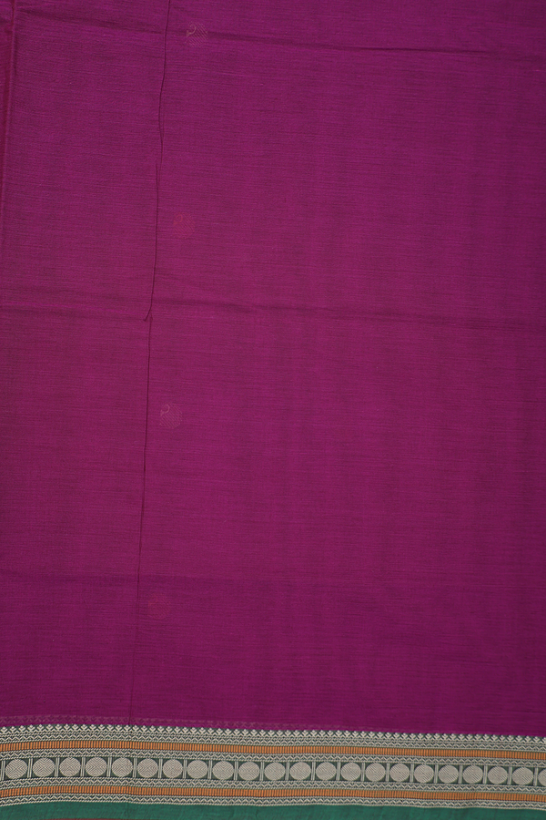 Coimbatore Cotton Saree In Grape Purple With Peacock Buttas