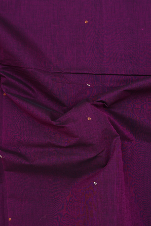 Coimbatore Cotton Saree In Grape Purple With Threadwork Buttis
