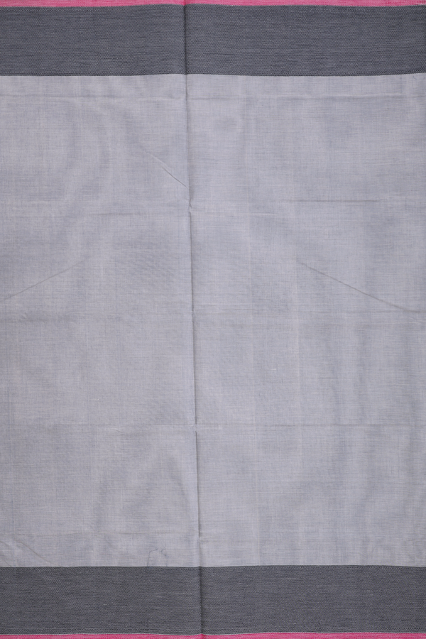 Coimbatore Cotton Saree In Grey With Threadwork Border