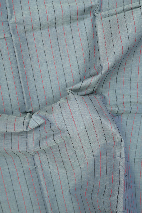 Coimbatore Cotton Saree In Greyish Green With Stripes Design