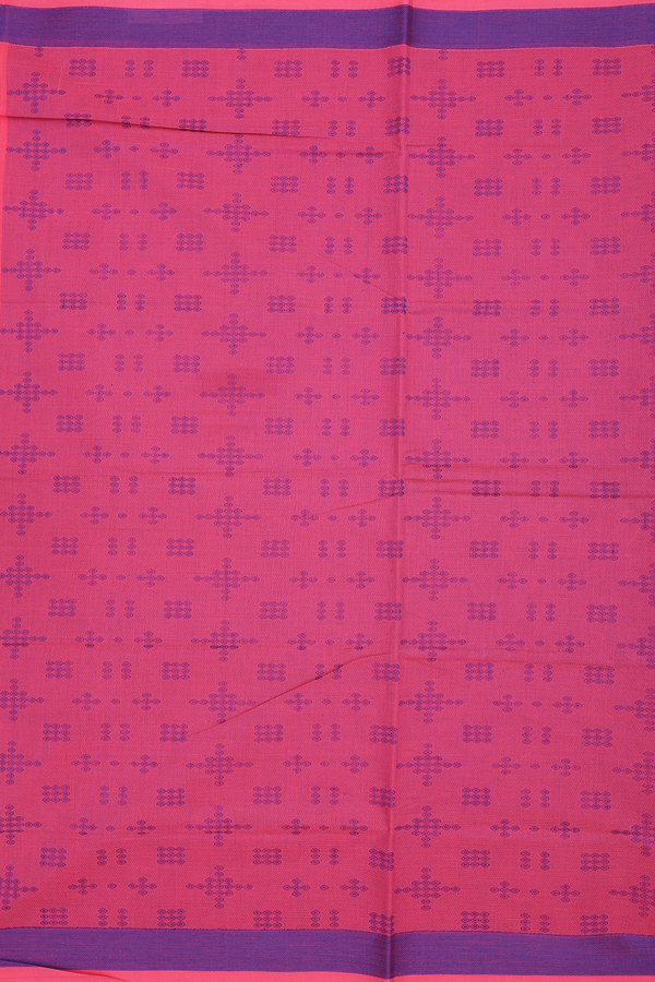 Coimbatore Cotton Saree In Hot Pink Checks With Buttas
