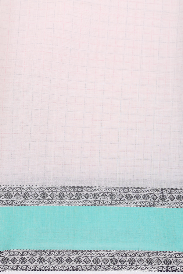 Coimbatore Cotton Saree In Ivory With Checks Design