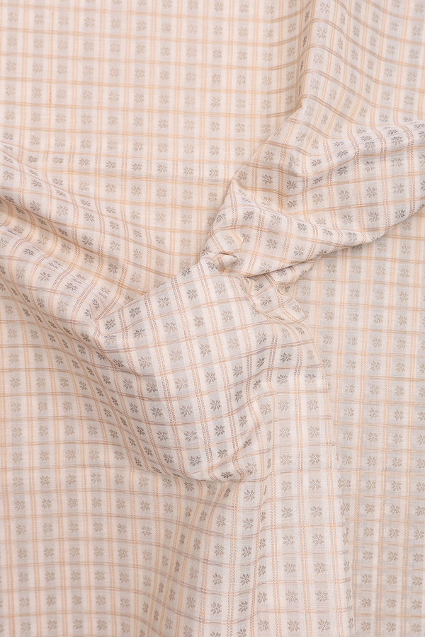 Coimbatore Cotton Saree In Ivory With Checks Design