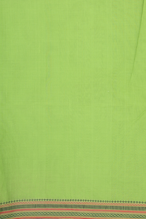 Coimbatore Cotton Saree In Lime Green With Threadwork Buttas