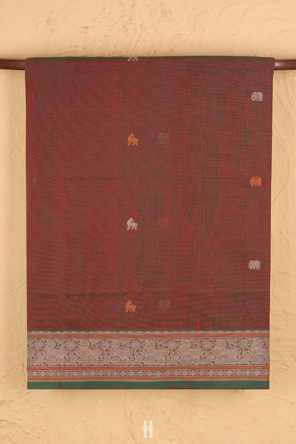 Coimbatore Cotton Saree In Manthulir With Threadwork Buttas