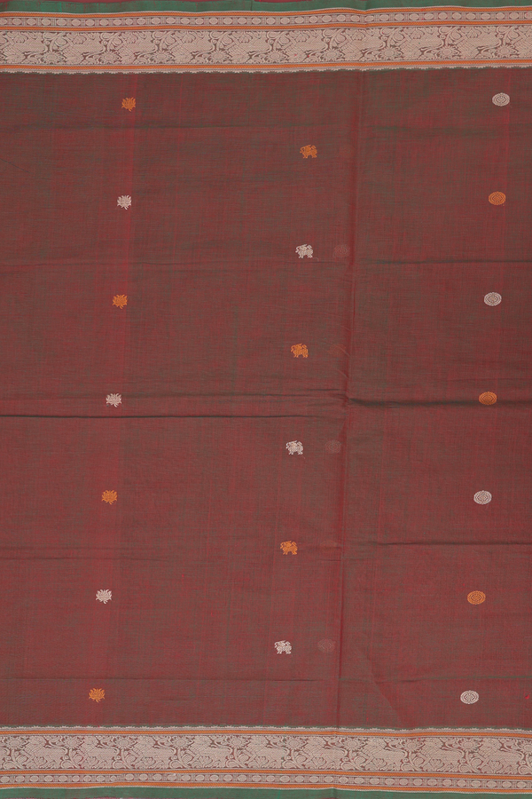 Coimbatore Cotton Saree In Manthulir With Threadwork Buttas