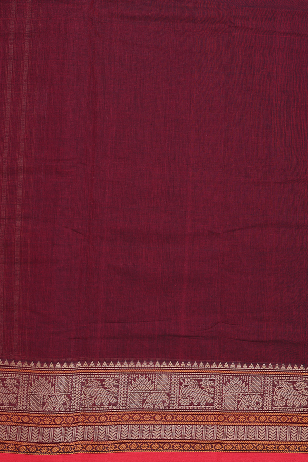 Coimbatore Cotton Saree In Maroon With Checks Design