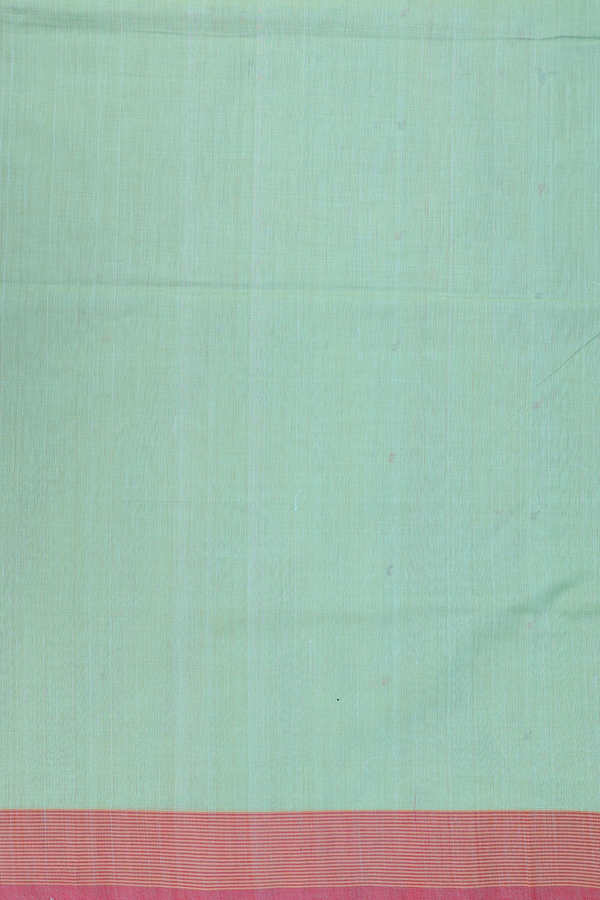 Coimbatore Cotton Saree In Mint Green With Threadwork Buttis