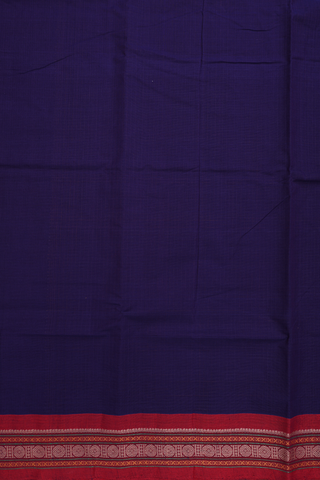 Coimbatore Cotton Saree In Navy Blue With Checks Design