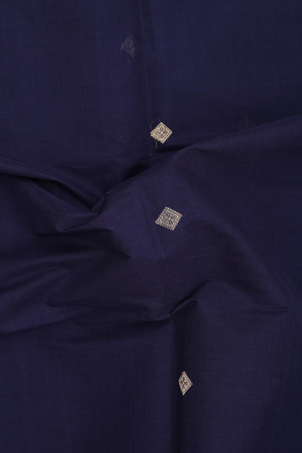Coimbatore Cotton Saree In Navy Blue With Diamond Buttas