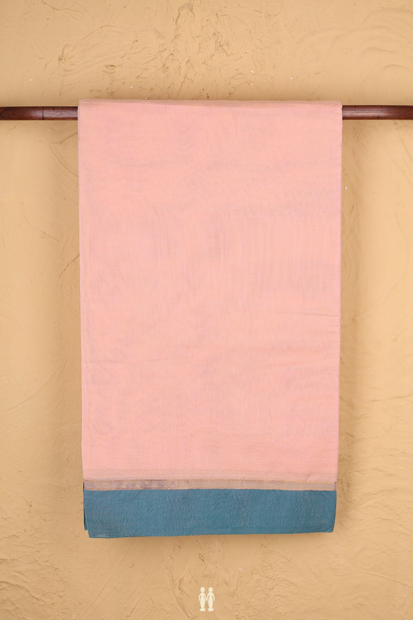 Coimbatore Cotton Saree In Orange With Contrast Border