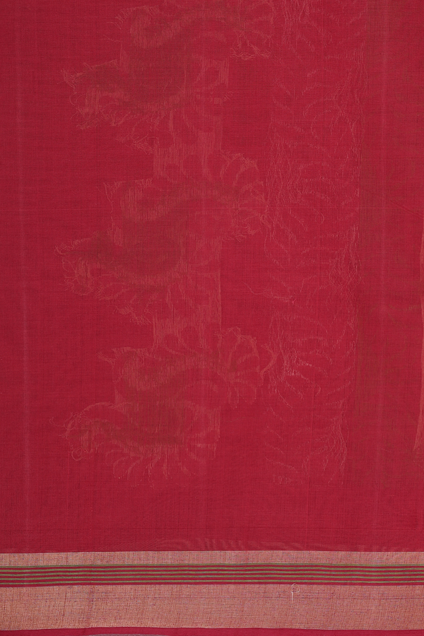 Coimbatore Cotton Saree In Orange With Threadwork Buttas
