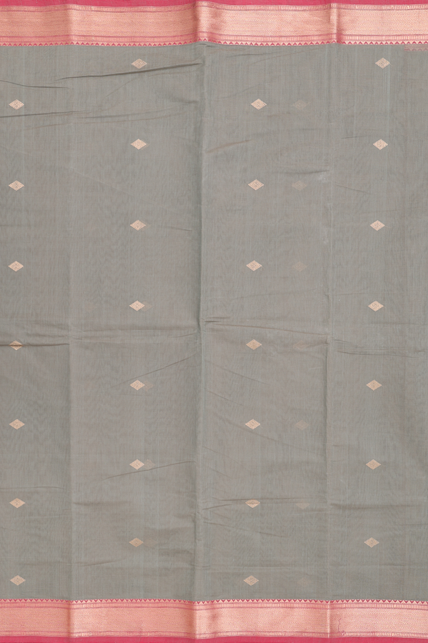 Coimbatore Cotton Saree In Pale Green With Diamond Buttas