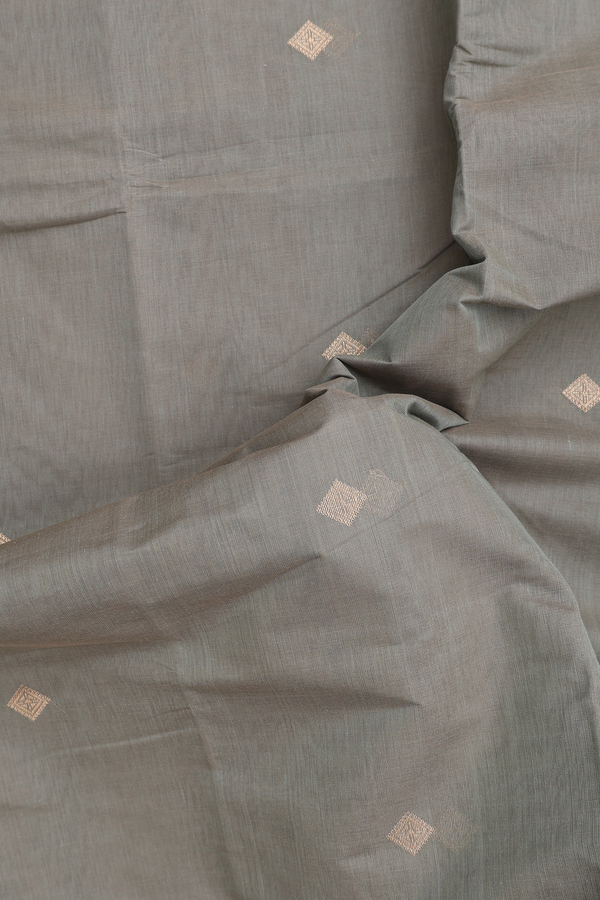Coimbatore Cotton Saree In Pale Green With Diamond Buttas