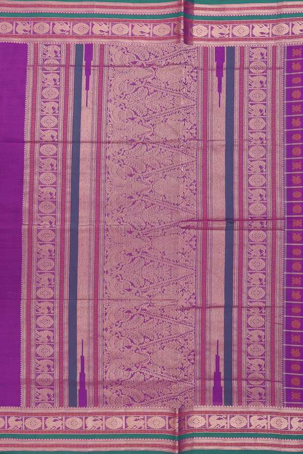 Coimbatore Cotton Saree In Purple With Checks Design