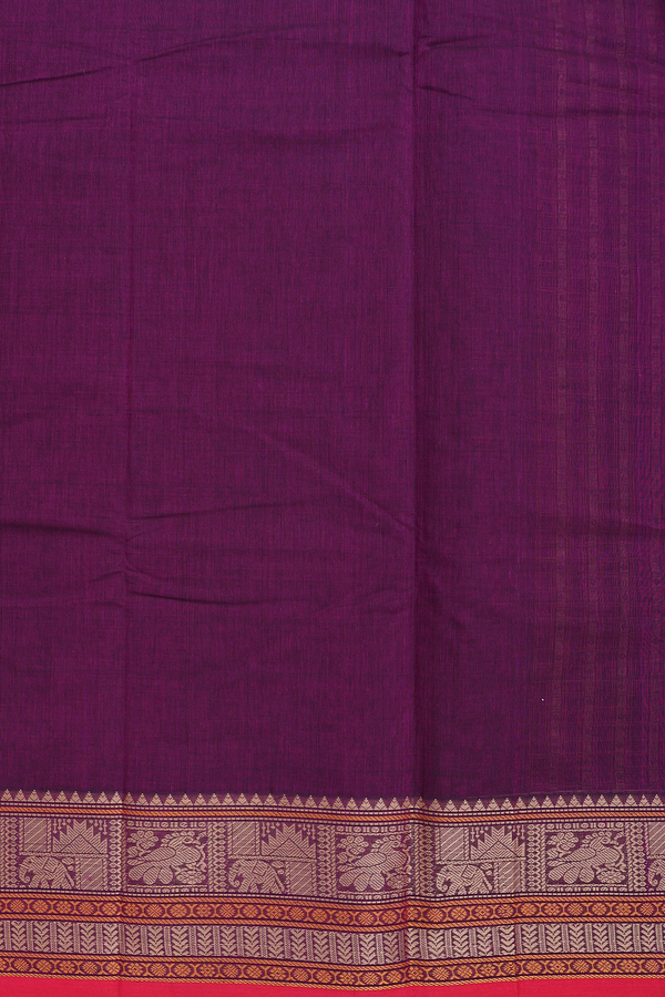 Coimbatore Cotton Saree In Purple With Checks Design