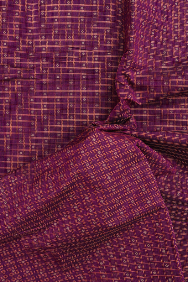 Coimbatore Cotton Saree In Purple With Checks Design