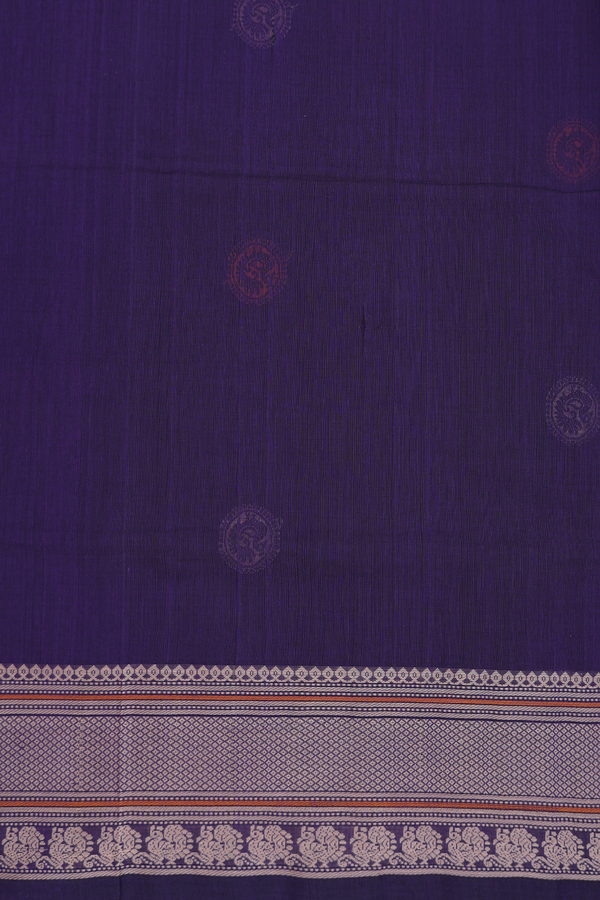 Coimbatore Cotton Saree In Purple With Peacock Buttas