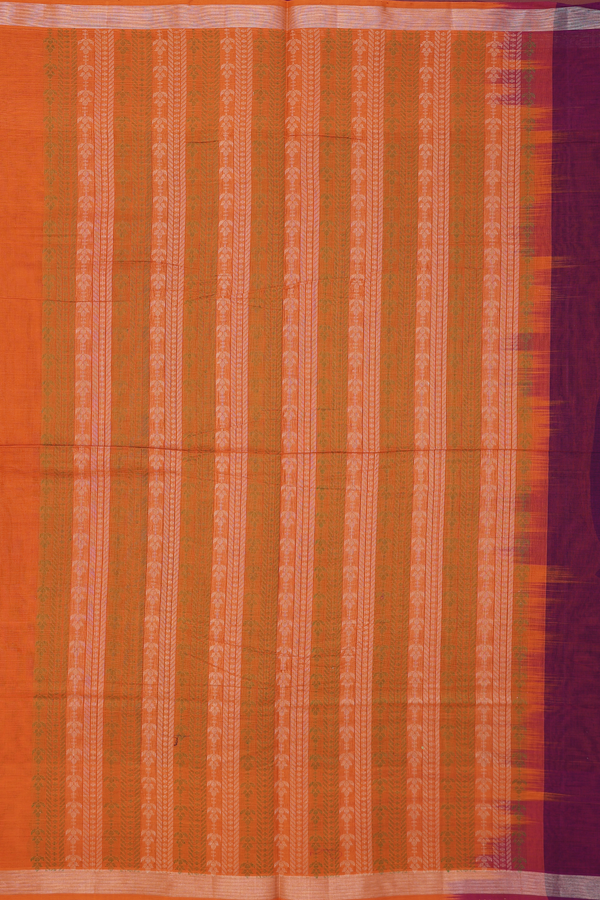 Coimbatore Cotton Saree In Purple With Threadwork Motifs