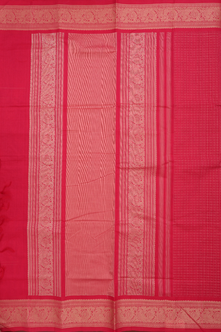 Coimbatore Cotton Saree In Rani Pink With Checks Along Buttas