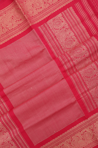 Coimbatore Cotton Saree In Rani Pink With Checks Along Buttas