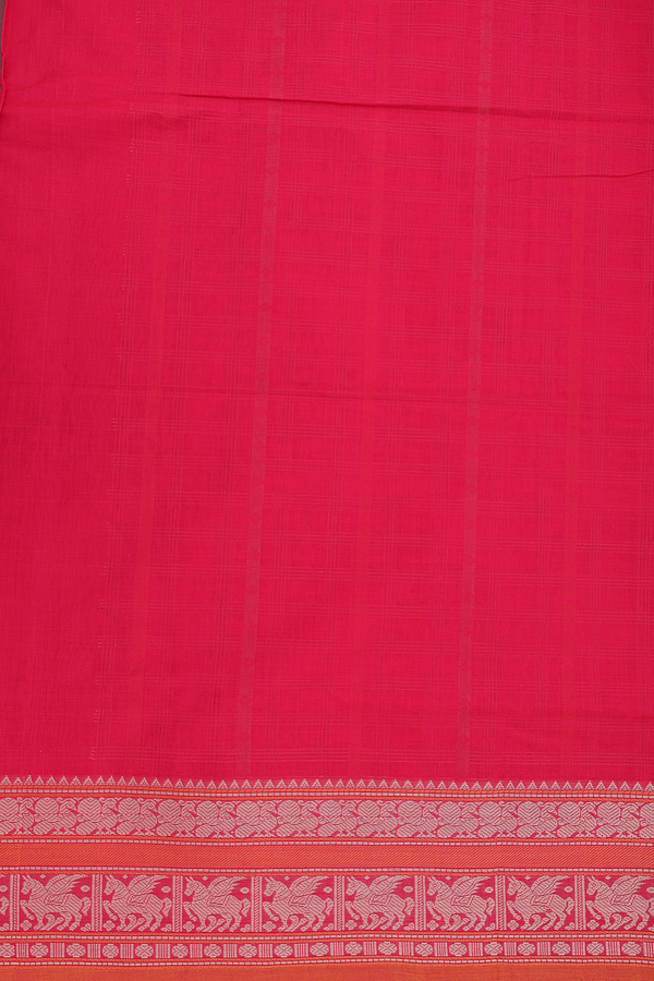 Coimbatore Cotton Saree In Red With Checks Design