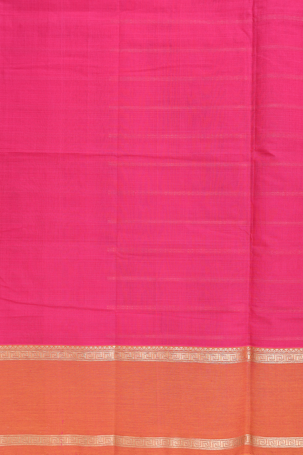 Coimbatore Cotton Saree In Rani Pink With Stripes Design