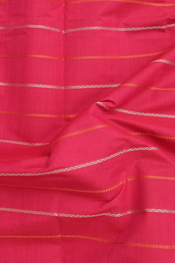 Coimbatore Cotton Saree In Rani Pink With Stripes Design