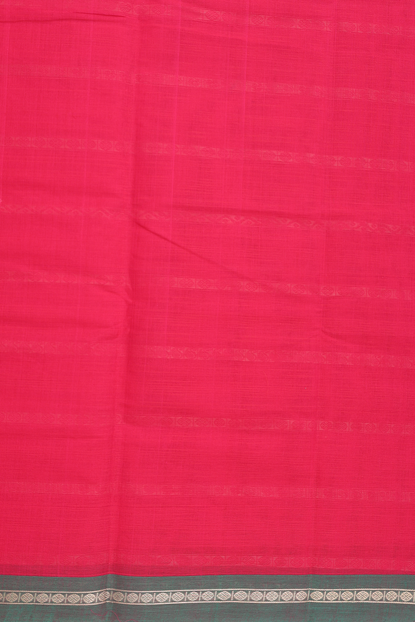 Coimbatore Cotton Saree In Rani Pink With Threadwork Design