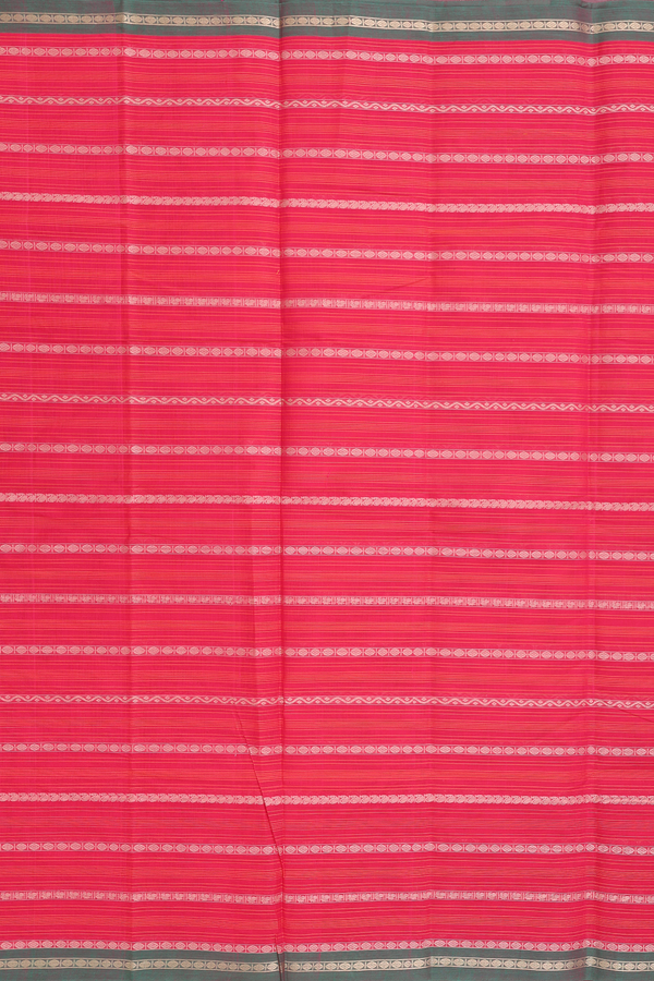 Coimbatore Cotton Saree In Rani Pink With Threadwork Design