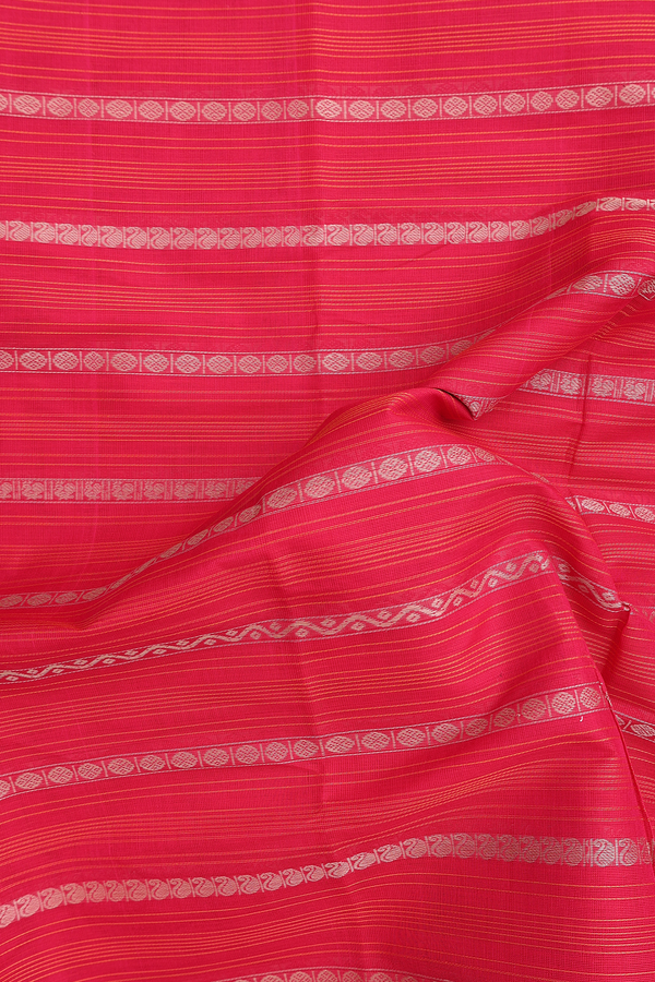 Coimbatore Cotton Saree In Rani Pink With Threadwork Design