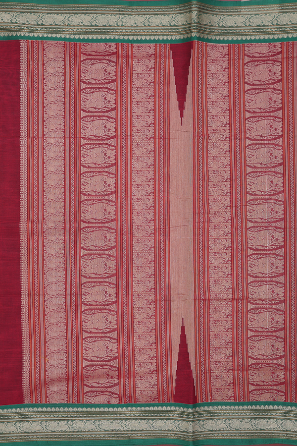 Coimbatore Cotton Saree In Red With Checks Design