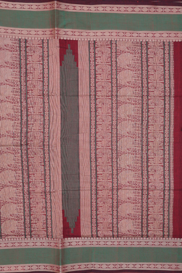 Coimbatore Cotton Saree In Red With Checks Design