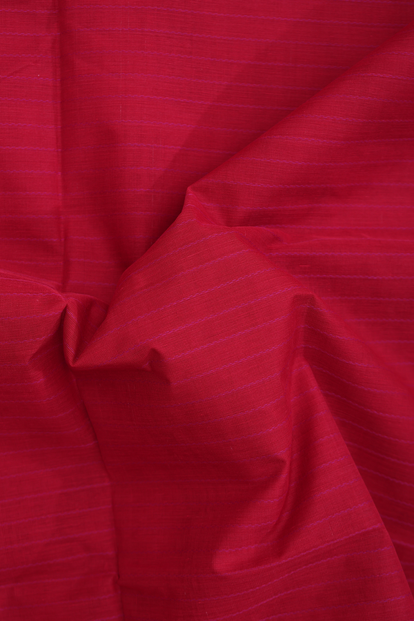 Coimbatore Cotton Saree In Red With Stripes Design