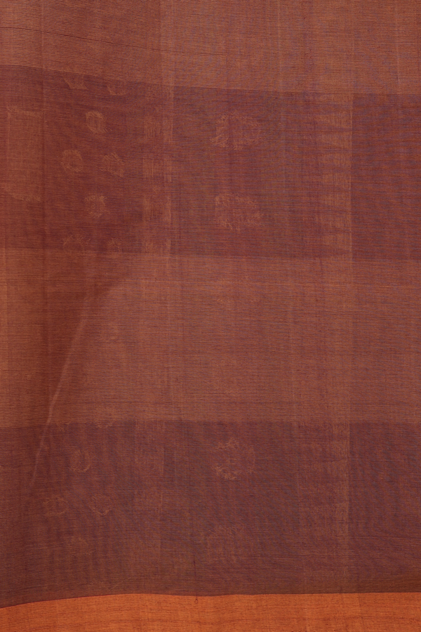 Coimbatore Cotton Saree In Red With Temple Motifs