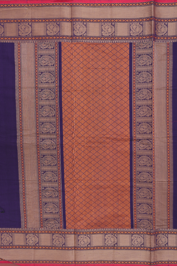 Coimbatore Cotton Saree In Regal Purple With Paisley Buttas