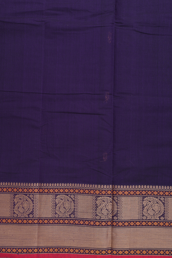 Coimbatore Cotton Saree In Regal Purple With Paisley Buttas