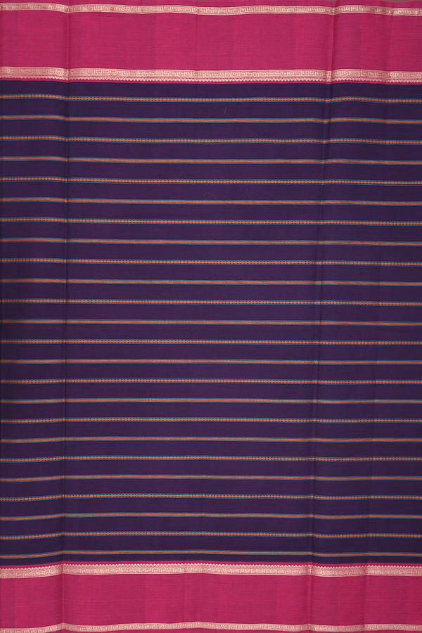 Coimbatore Cotton Saree In Regal Purple With Stripes Design