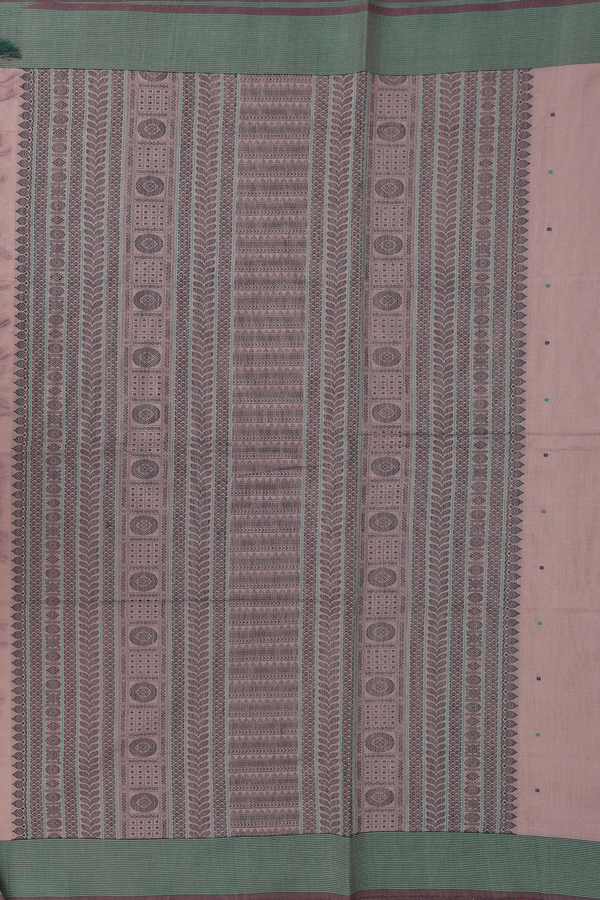 Coimbatore Cotton Saree In Rose Brown With Threadwork Buttis