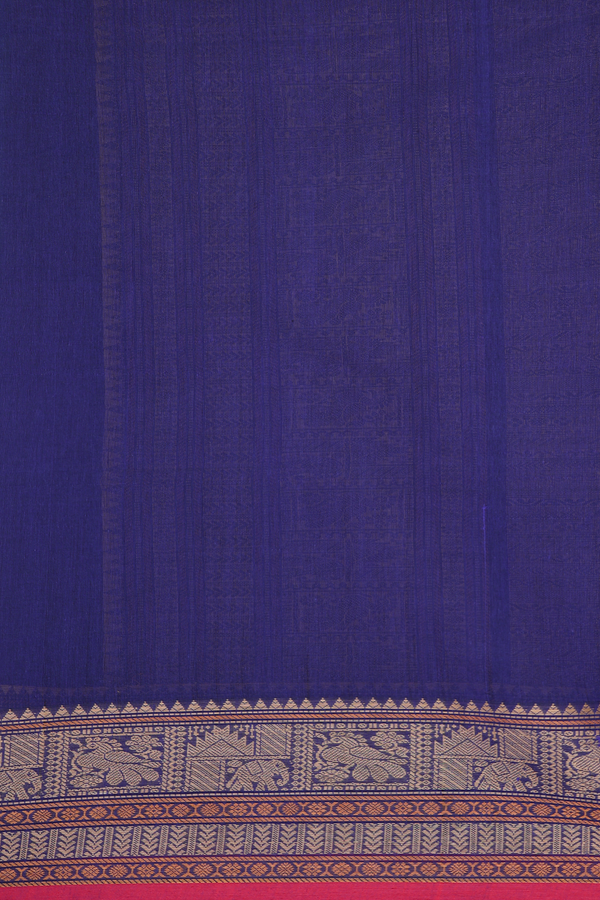 Coimbatore Cotton Saree In Royal Blue With Checks Design