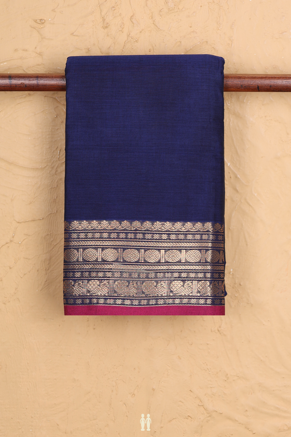 Coimbatore Cotton Saree In Royal Blue With Zari Border