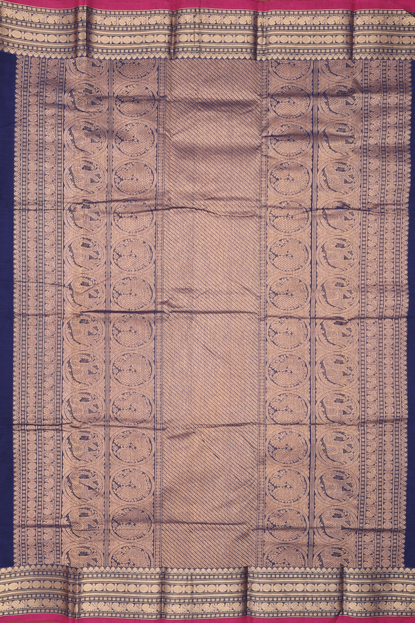 Coimbatore Cotton Saree In Royal Blue With Zari Border